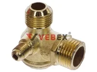 Обратный клапан для компрессора 02 - 1/2"нр х 3/8"нр х 1/4"нр (конус), VEBEX
