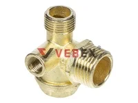Обратный клапан для компрессора 05 - 1/2"нр х 3/8"нр х 1/4"вр (плоский), VEBEX