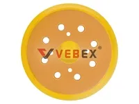 Подошва для китайских шлифмашин 125мм, 4 отверстия (желтая), VEBEX