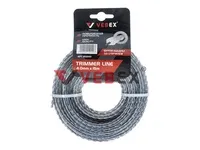 Леска для триммера (витой квадрат со стержнем) 4,0*15м (25/100/120шт/кор), VEBEX