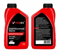 Масло компрессорное VEBEX минеральное, 1л.   12шт/кор