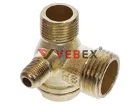 Обратный клапан для компрессора 01 - 1/2"нр х 3/8"нр х 1/4"нр (плоский), VEBEX